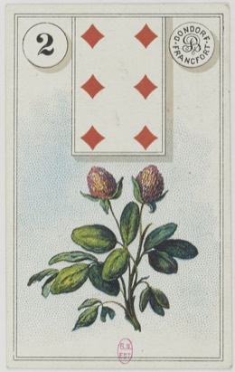 Lenormand-Karte 2 Klee, historisches Dondorf-Deck