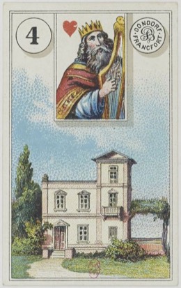 Lenormand-Karte 4 Haus, historisches Dondorf-Deck
