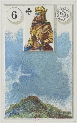 Lenormand-Karte 6 Wolken, historisches Dondorf-Deck