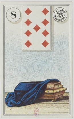 Lenormand-Karte 8 Sarg, historisches Dondorf-Deck