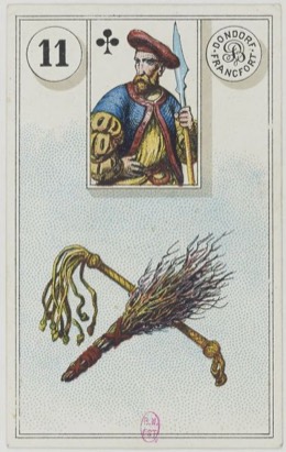 Lenormand-Karte 11 Rute, historisches Dondorf-Deck