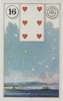 Lenormand-Karte 16 Sterne, historisches Dondorf-Deck