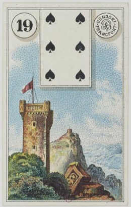 Lenormand-Karte 19 Turm, historisches Dondorf-Deck