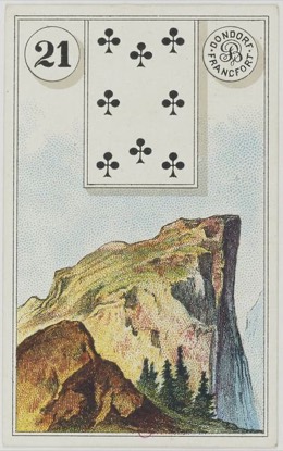 Lenormand-Karte 21 Berg, historisches Dondorf-Deck