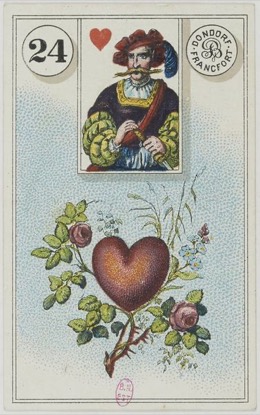 Lenormand-Karte 24 Herz, historisches Dondorf-Deck