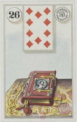 Lenormand-Karte 26 Buch, historisches Dondorf-Deck