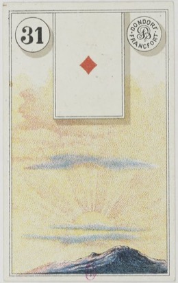 Lenormand-Karte 31 Sonne, historisches Dondorf-Deck