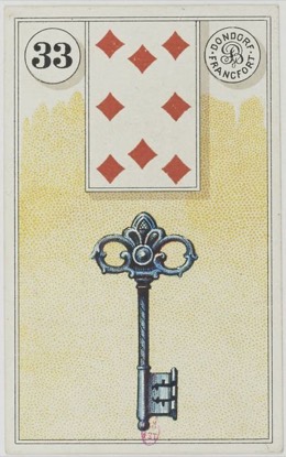 Lenormand-Karte 33 Schlüssel, historisches Dondorf-Deck