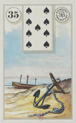 Lenormand-Karte 35 Anker, historisches Dondorf-Deck
