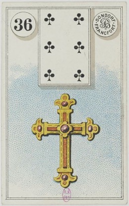 Lenormand-Karte 36 Kreuz, historisches Dondorf-Deck